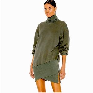 YOUNG FABULOUS AND BROKE Jersey Asymmetric Dress Zipper